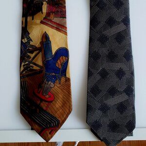 OSCAR DE LA RENTA VINTAGE TIES. Hand Made 100% Silk